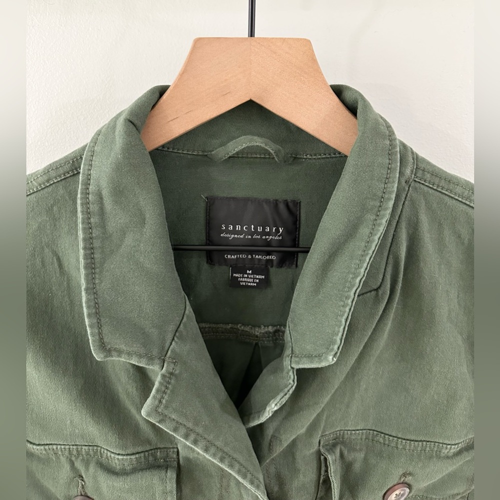 Sanctuary Button Front Jacket Olive Size Medium - image 5